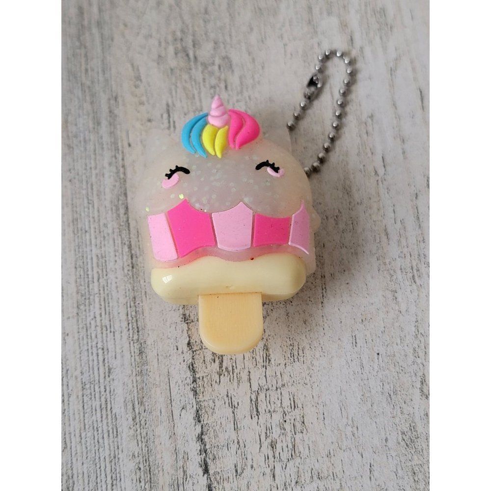 Unicorn rubber popsicle glitter keychain‎ toy figure